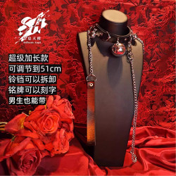 加長項圈刻字狗牌鈴鐺可拆卸男女m牽引繩51cm可調節choker