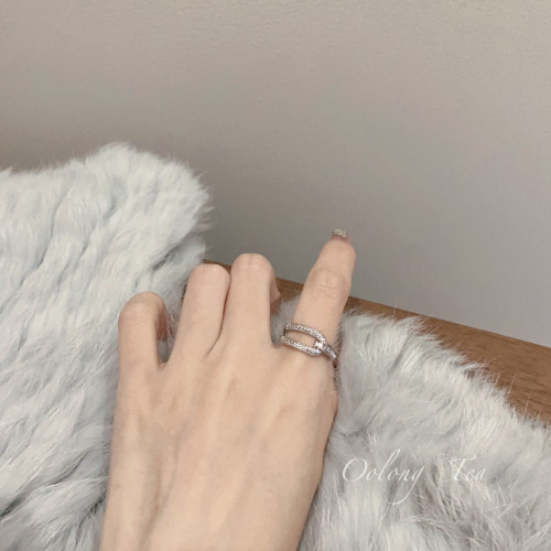 如蝶在野 微鑲鋯石小衆設計可調節戒指食指氣質女百搭開口戒 如蝶在野 微鑲鋯石小衆設計可調節戒指食指氣質女百搭開口戒