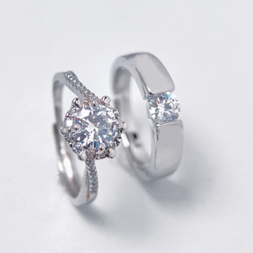 仿真鑽石婚戒情侶一對結婚對戒求婚婚禮假鑽戒道具戒指活口可調節 仿真鑽石婚戒情侶一對結婚對戒求婚婚禮假鑽戒道具戒指活口可調節