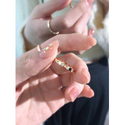 超閃24k金韓系輕奢時尚高級感百搭個性別致食指環帶鑽蜂巢戒指女