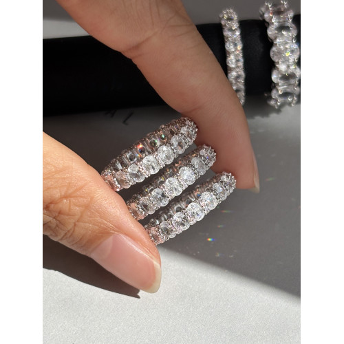 銀色鋯石排鑽戒指女食指戒子曡戴時尚精緻高級感尾戒對戒獨特指環