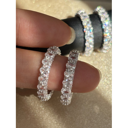 銀色鋯石排鑽戒指女食指戒子曡戴時尚精緻高級感尾戒對戒獨特指環