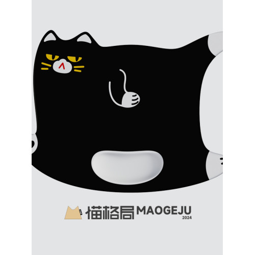 貓格侷滑鼠墊可愛貓貓女護手腕女小號可攜式電腦辦公室桌防滑護墊