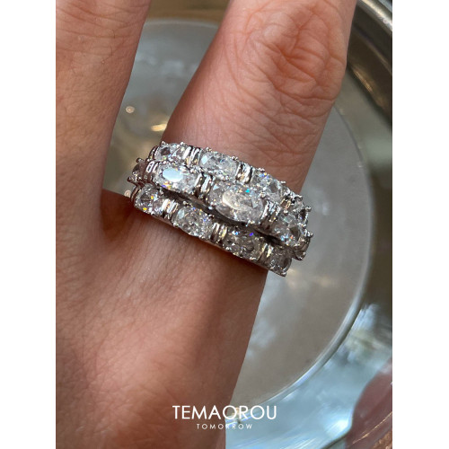 不撞款vintage曡戴華麗重工排鑽戒指爆閃老錢風食指戒高級感貴氣