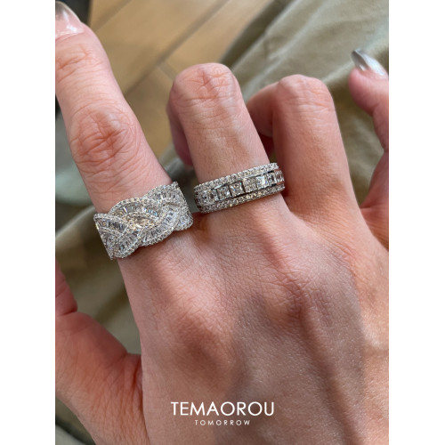 不撞款vintage曡戴華麗重工排鑽戒指爆閃老錢風食指戒高級感貴氣