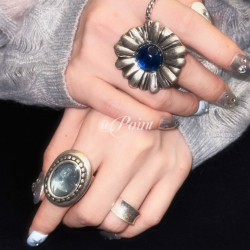 巴洛克極繁復古Ray BEAMS&Otro Accesorio花朵寶石風金屬戒指