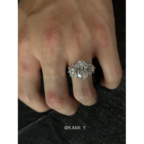 「閃耀星芒」中古爆閃鴿子蛋戒指法式復古輕奢鋯石曡戴百搭食指戒