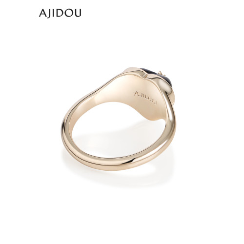AJIDOU阿吉豆戒指女時光之約系列天然石商場同款小衆設計精緻指環