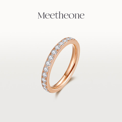 滿鑽戒指碎鑽排鑽尾戒小指女輕奢高級感18K玫瑰金小衆設計關節 滿鑽戒指碎鑽排鑽尾戒小指女輕奢高級感18K玫瑰金小衆設計關節