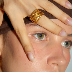 董潔推薦手工編織開口戒指小衆復古時尚設計高級感老錢風食指戒指