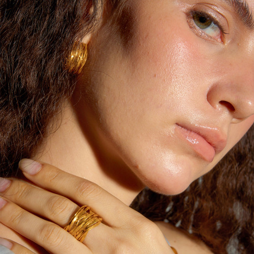 董潔推薦手工編織開口戒指小衆復古時尚設計高級感老錢風食指戒指