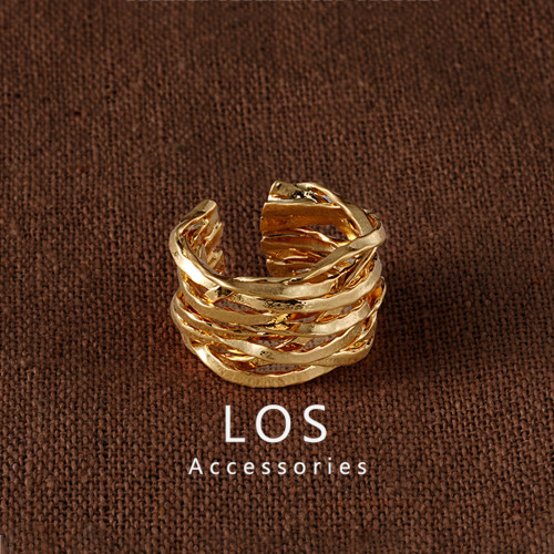 董潔推薦手工編織開口戒指小衆復古時尚設計高級感老錢風食指戒指