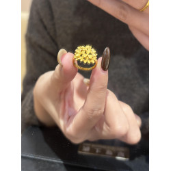 《百花齊放》繁花戒指霸氣大花結婚仿首飾開口可調節綉球指環女潮