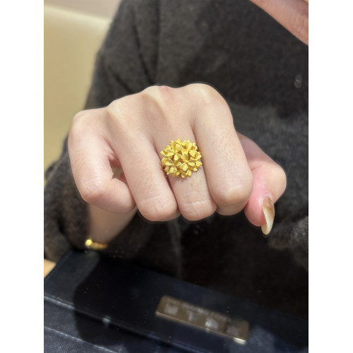 《百花齊放》繁花戒指霸氣大花結婚仿首飾開口可調節綉球指環女潮