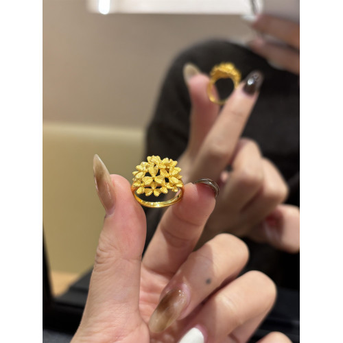 《百花齊放》繁花戒指霸氣大花結婚仿首飾開口可調節綉球指環女潮