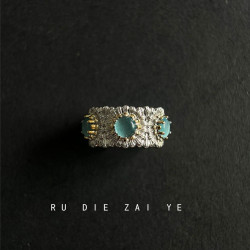 如蝶在野 月光雛菊~vintage中古雛菊戒指復古風輕奢高級感開口戒