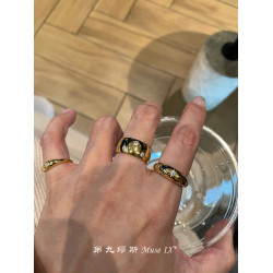【第九繆斯】中古金色八芒星閃鑽戒指小衆簡約高級感疊戴指環尾戒