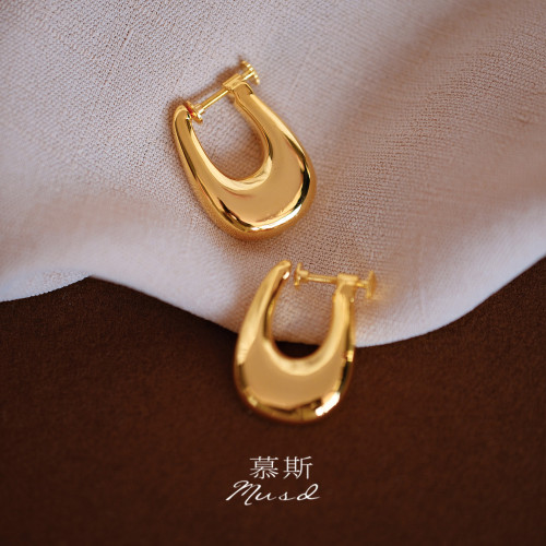 【小胖丁】慕斯無痛耳夾丨銀色高級感極簡金屬金色螺旋無耳洞耳飾