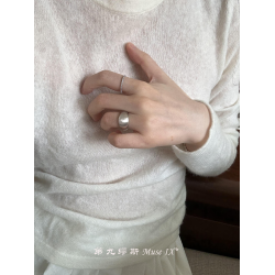【第九繆斯】兩隻裝！冷淡風銀色拉絲戒指小衆設計高級感極簡指環