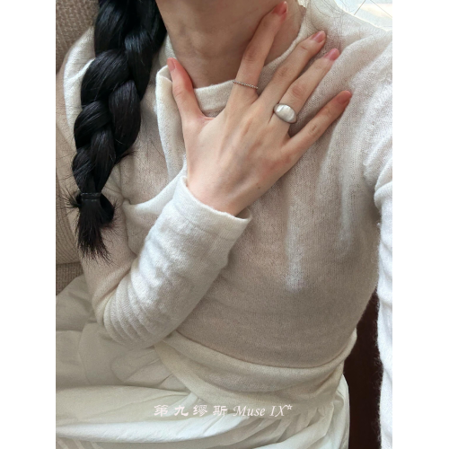 【第九繆斯】兩隻裝！冷淡風銀色拉絲戒指小衆設計高級感極簡指環