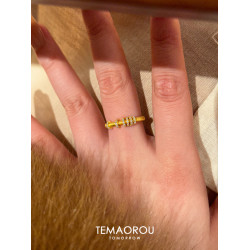 手工拉絲「轉運環」點鑽金跑環戒指輕奢高級感沙金不掉色食指戒