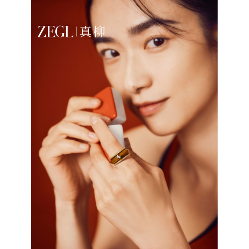 ZEGL環環相釦系列瑪瑙戒指女小衆秋冬高級感輕奢尾戒復古套戒指環