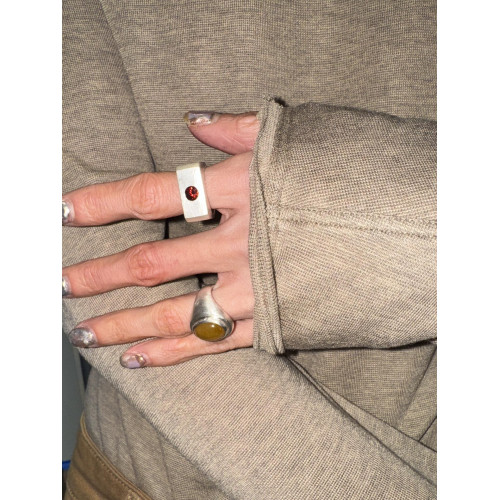 【尋光】老錢風做舊設計橢圓蛋面戒指簡約風個性獨特高級感食指戒 【尋光】老錢風做舊設計橢圓蛋面戒指簡約風個性獨特高級感食指戒