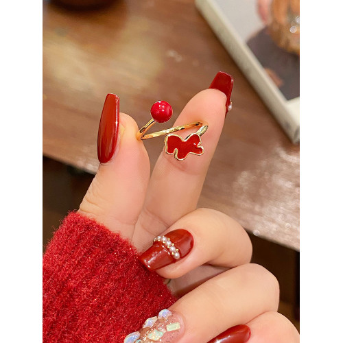 新年小馬紅色開口戒指女2026新款爆款小衆設計食指環輕奢高級感 新年小馬紅色開口戒指女2026新款爆款小衆設計食指環輕奢高級感