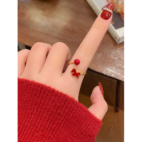 新年小馬紅色開口戒指女2026新款爆款小衆設計食指環輕奢高級感 新年小馬紅色開口戒指女2026新款爆款小衆設計食指環輕奢高級感