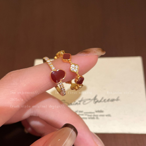 新中式紅色葫蘆戒指女款小衆設計感開口食指戒獨特新年高級感指環