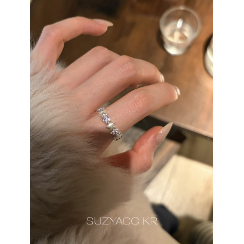 【新品限時2件88折】1.7 20點手工拉絲閃鑽星星戒指