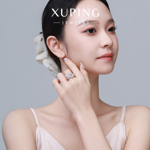 旭平【粉芯】璀璨鳶尾花型戒指時尚重工奢華高級感設計感優雅指環