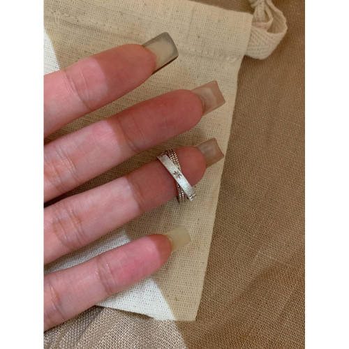 中古vintager超閃星芒雙環戒指女輕奢高級感食指戒小衆設計感指環