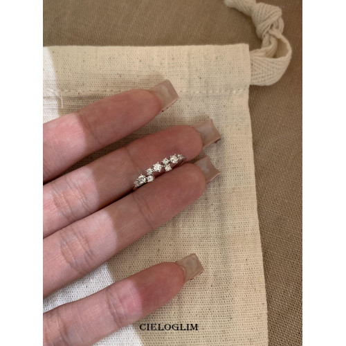 CieloGlim璀璨星河小排鑽戒指女輕奢小衆高級感精緻感鑲鑽食指戒