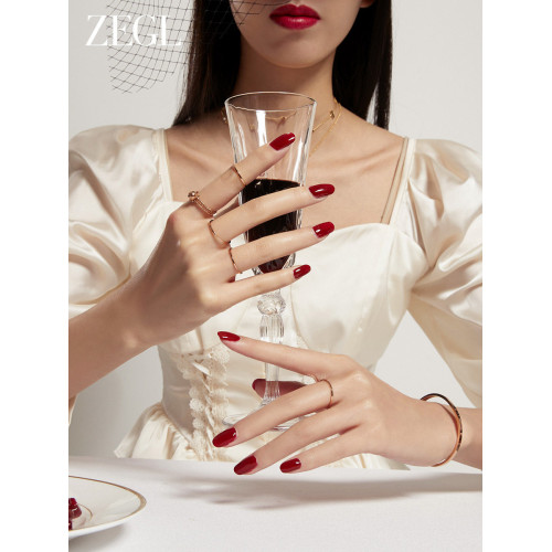 ZEGL玫瑰金素圈戒指女小衆設計輕奢曡戴套戒組合關節食指尾戒秋冬 ZEGL玫瑰金素圈戒指女小衆設計輕奢曡戴套戒組合關節食指尾戒秋冬