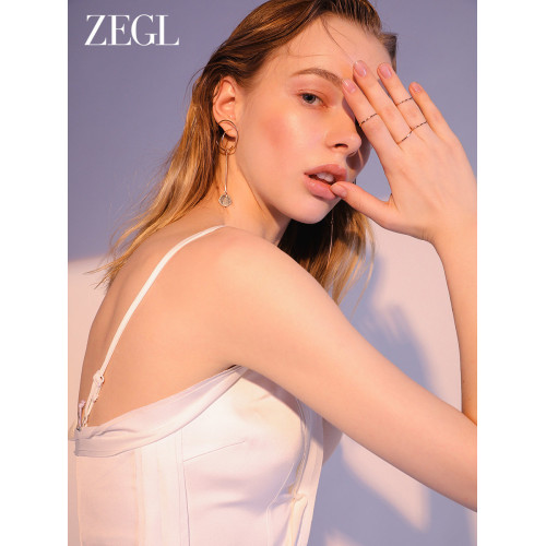 ZEGL玫瑰金素圈戒指女小衆設計輕奢曡戴套戒組合關節食指尾戒秋冬 ZEGL玫瑰金素圈戒指女小衆設計輕奢曡戴套戒組合關節食指尾戒秋冬