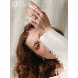 ZENGLIU滿天星戒指女小衆設計秋冬輕奢高級感玫瑰金鈦鋼食指素戒