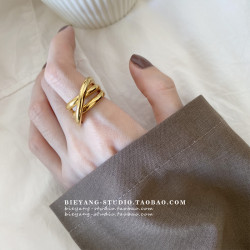 ZUORAN 韓風ins博主款設計多層個性百搭時尚氣質開口鈦鋼戒指R33