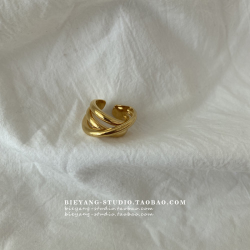 ZUORAN 韓風ins博主款設計多層個性百搭時尚氣質開口鈦鋼戒指R33