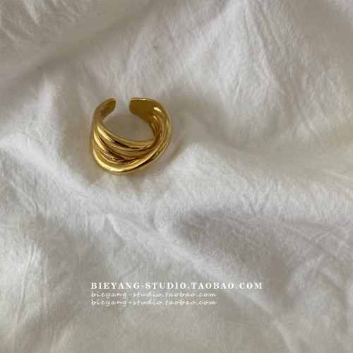 ZUORAN 韓風ins博主款設計多層個性百搭時尚氣質開口鈦鋼戒指R33