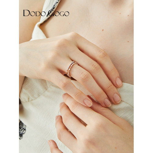 DODOGOGO關節戒指女輕奢小衆設計套戒食指戒網紅時尚個性素圈指環