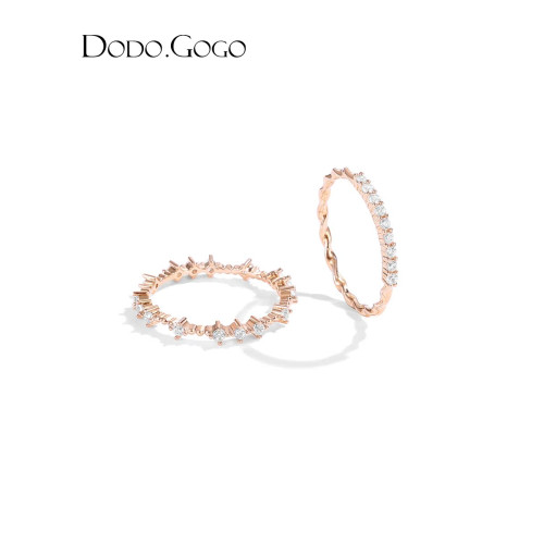 DODOGOGO關節戒指女輕奢小衆設計套戒食指戒網紅時尚個性素圈指環