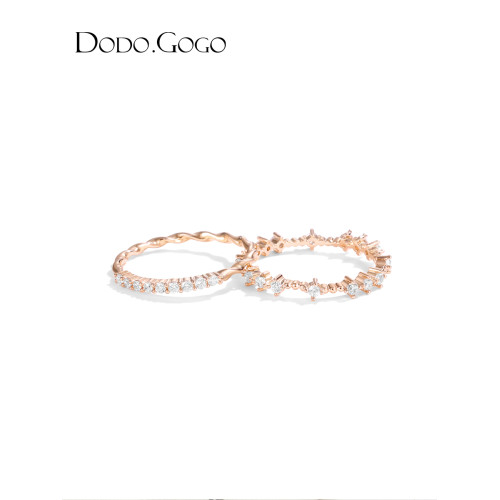 DODOGOGO關節戒指女輕奢小衆設計套戒食指戒網紅時尚個性素圈指環