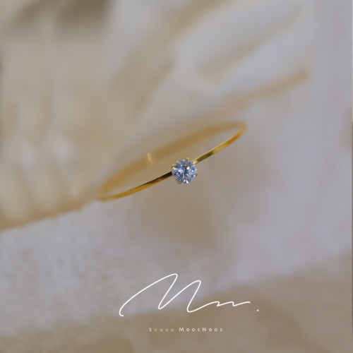 洗手免摘不掉色14K極細包金鈦鋼鑽戒簡約基礎迷你鋯石戒指女百搭