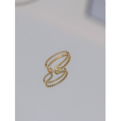 因缺斯汀簡約雙層開口戒指蜂巢時髦指環日韓百搭可調節戒指女