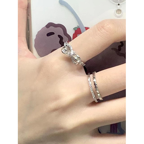 因缺斯汀簡約雙層開口戒指蜂巢時髦指環日韓百搭可調節戒指女