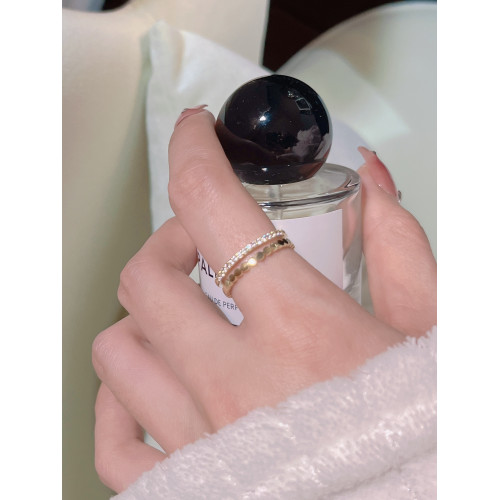 因缺斯汀簡約雙層開口戒指蜂巢時髦指環日韓百搭可調節戒指女