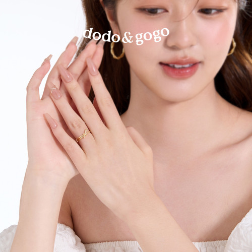 DODOGOGO金屬繩結戒指女可調節ins簡約復古風手飾獨特設計開口戒