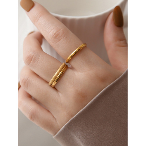 三件套！小衆輕奢簡約ins潮冷淡風磨砂素圈戒指女套裝精緻高級感