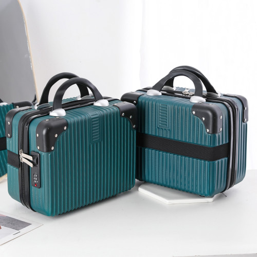 16寸復古手提行李箱新款化妝包14寸小型旅行箱輕便可攜式密碼鎖皮箱